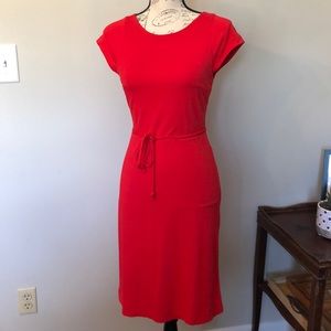 Flattering red Ann Taylor dress